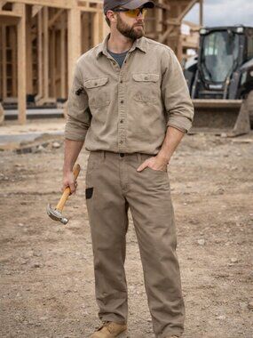 Wrangler Khaki Work Pants NWT Men’s 40X30  Durable Utility Straight